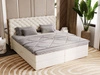 Łóżko kontynentalne z pojemnikiem na pościel 160x200 Bergamo beżowe