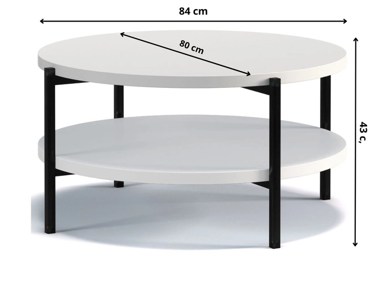Podwójny stolik kawowy Sevilla Biały połysk