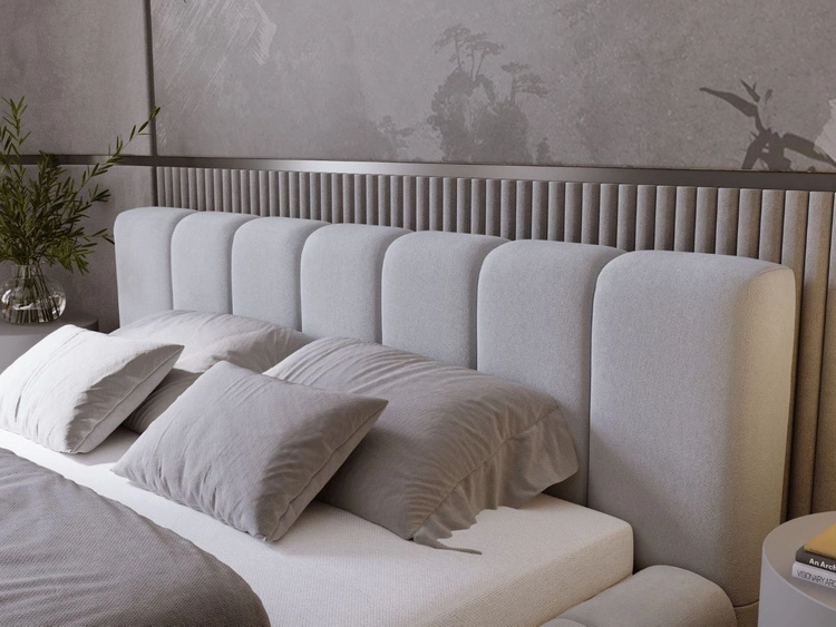 Łóżko tapicerowane z pojemnikiem i stelażem 120x200 Orio Szary