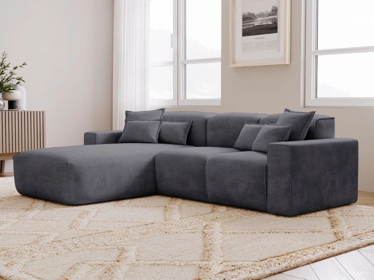 Narożnik L Lewy Leni Ciemny szary