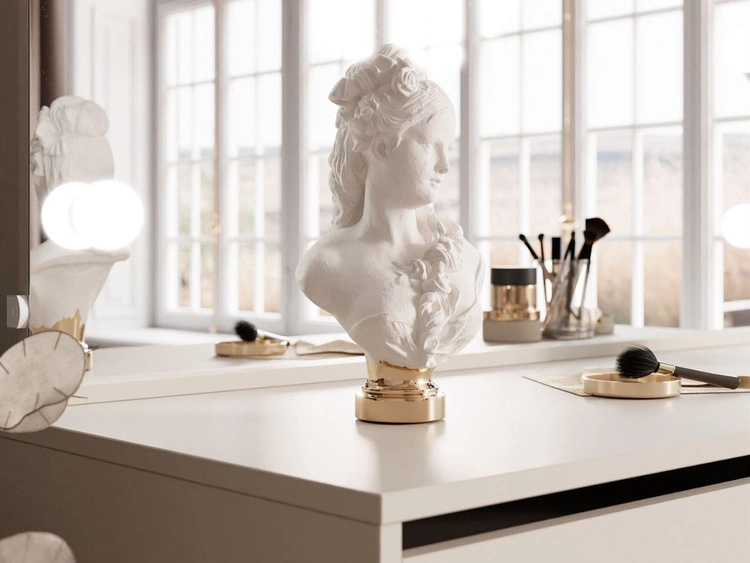 Toaletka z lustrem, szufladami i oświetleniem LED Melo Elite kaszmir mat