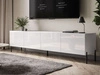 Szafka RTV pod telewizor z drzwiczkami na czarnych nóżkach 200 cm Nodoo Biały połysk