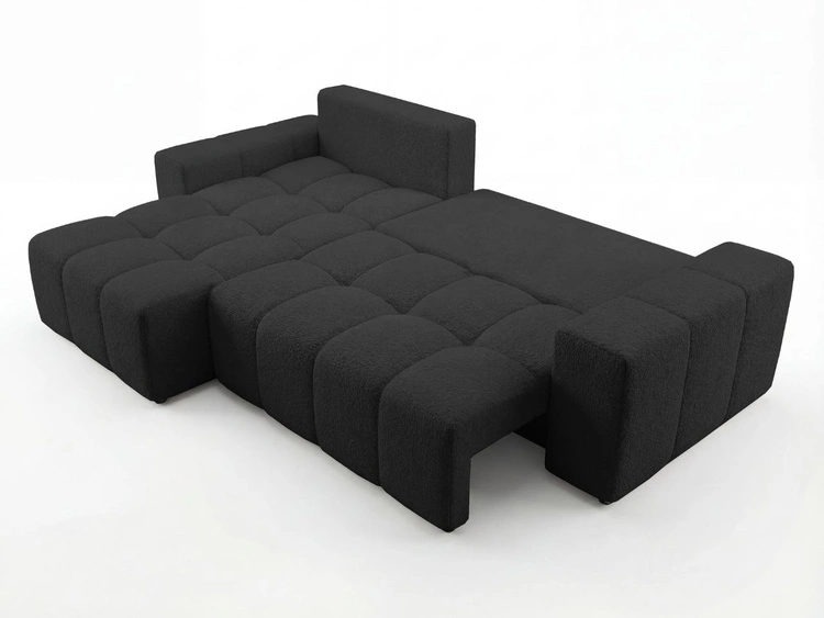 Narożnik L uniwersalny z funkcją spania i pojemnikiem Bresso Czarny