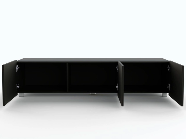 Zestaw szafek pod telewizor z drzwiczkami 300 cm Czarna