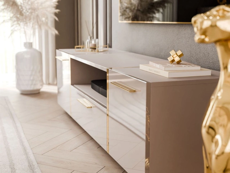 Zestaw mebli do salonu w stylu glamour Lunelie Kaszmir