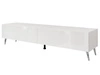 Szafka RTV z drzwiczkami na srebrnych nóżkach 175 cm Sorelle Biały połysk