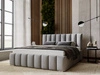 Łóżko tapicerowane z pojemnikiem i stelażem 140x200 Neos Szare