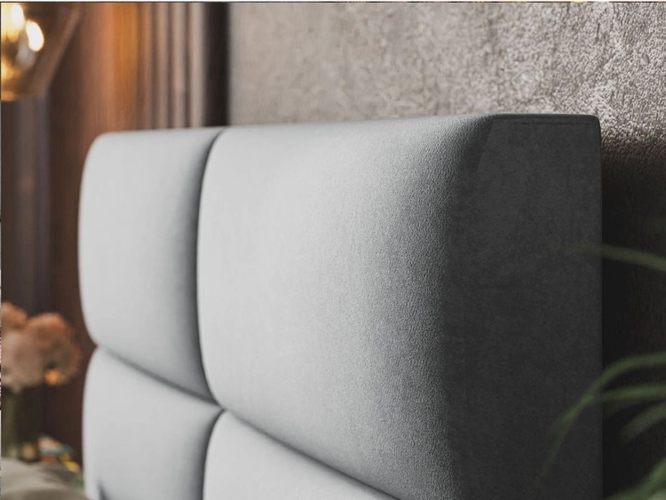 Łóżko tapicerowane z pojemnikiem i stelażem 140x200 Marad białe