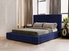 Łóżko tapicerowane z pojemnikiem i stelażem 140x200 Barbados Niebieskie