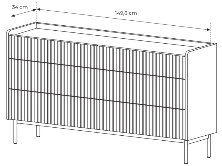 Komoda z 6 szufladami Abios Beżowy, Dąb Scandi