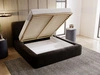 Łóżko tapicerowane z pojemnikiem i stelażem 200x200 Amaro Czarne