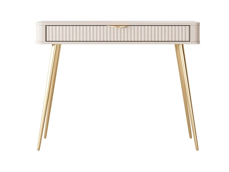 Toaletka z złotymi metalowymi nogami Latina Beżowa