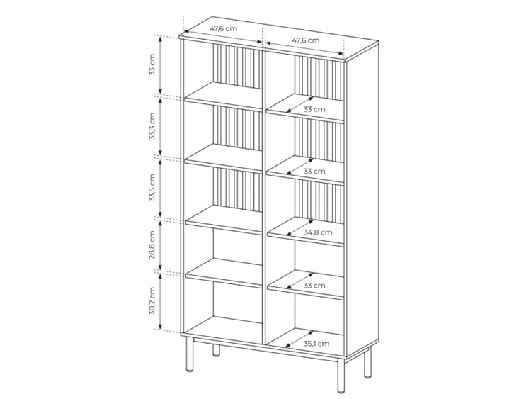 Wysoka witryna stojąca do salonu Loara Czarna, Dąb Evoke