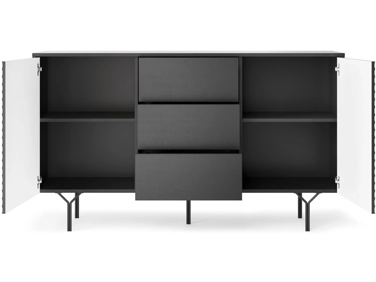 Komoda z drzwiami i szufladami Ravi Czarna