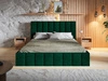 Łóżko tapicerowane z pojemnikiem i stelażem Siena 160x200 zielony