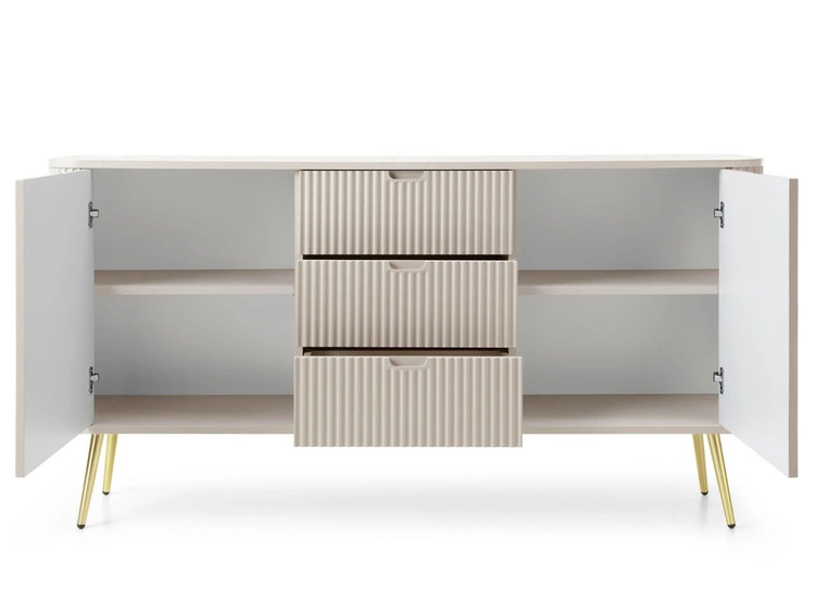 Komoda z drzwiami i szufladami na złotych nogach Viva Beżowa