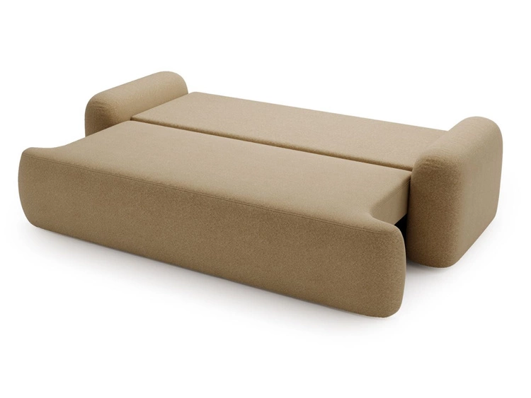 Kanapa z funkcją spania i pojemnikiem Aurio Jasnobrązowa