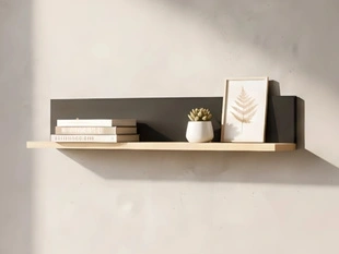 Półka wisząca 90 cm do salonu Lavore Dąb Wotan, Czarny