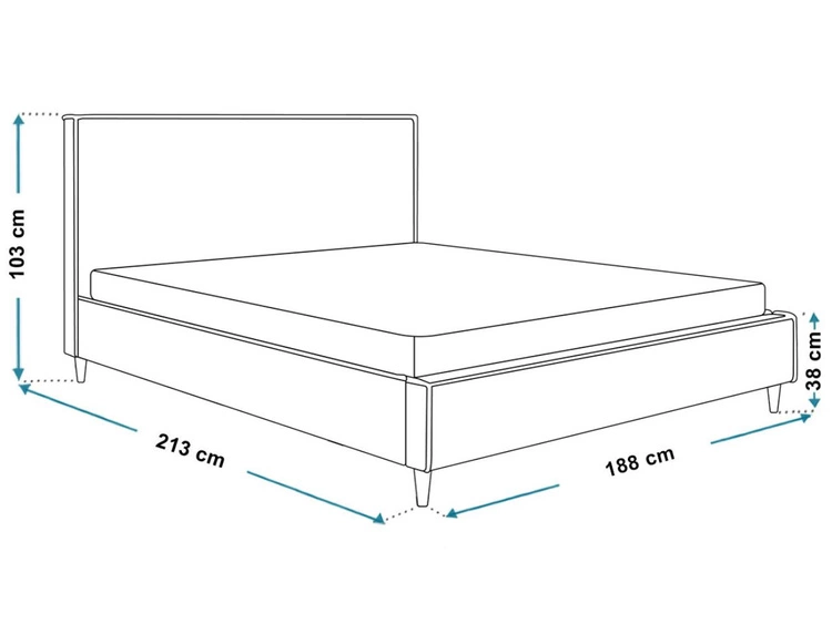 Łóżko tapicerowane ze stelażem 180x200 Grenada Kremowy
