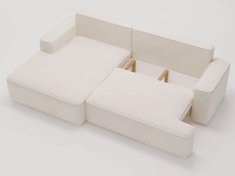 Narożnik L Lewy z funkcją spania i pojemnikiem California Kremowy