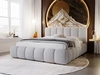 Łóżko tapicerowane bez pojemnika ze stelażem 160x200 Cloud w tkaninie bouclé Jasnoszare