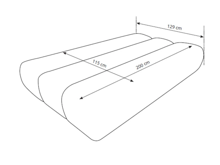 Kanapa z regulowanym oparciem, funkcją spania i pojemnikiem Figo Kremowa