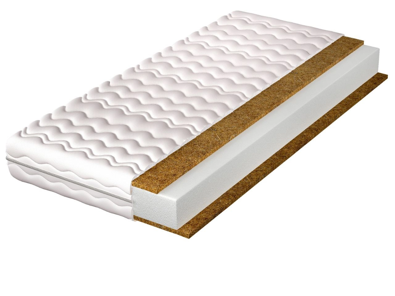 Materac piankowy z matą kokosową i pianką poliuretanową Fino 15 160x200