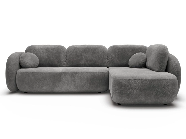 Narożnik z funkcją spania i pojemnikiem Prawy Carino Szary