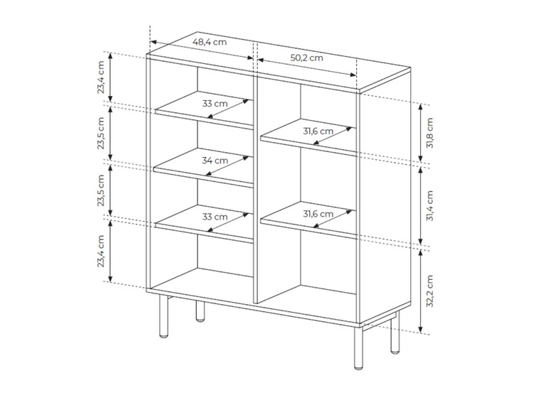 Komoda trzydrzwiowa wysoka Gradimento Dąb Cremona