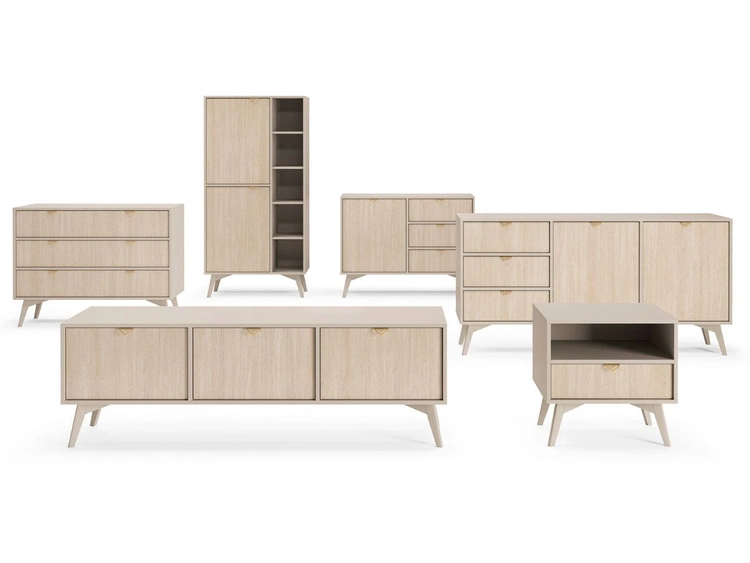 Komoda z drzwiami i szufladami 106 cm Modena Beż Piaskowy