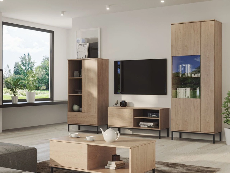 Witryna stojąca do salonu Soroko Hikora