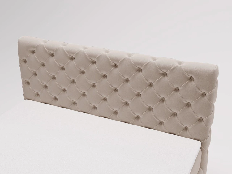 Łóżko kontynentalne z pojemnikiem na pościel 160x200 cm Canolo Beżowe