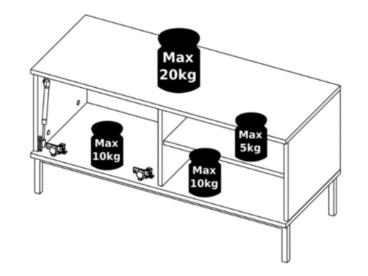 Szafka pod telewizor z drzwiczkami Soroko Biała