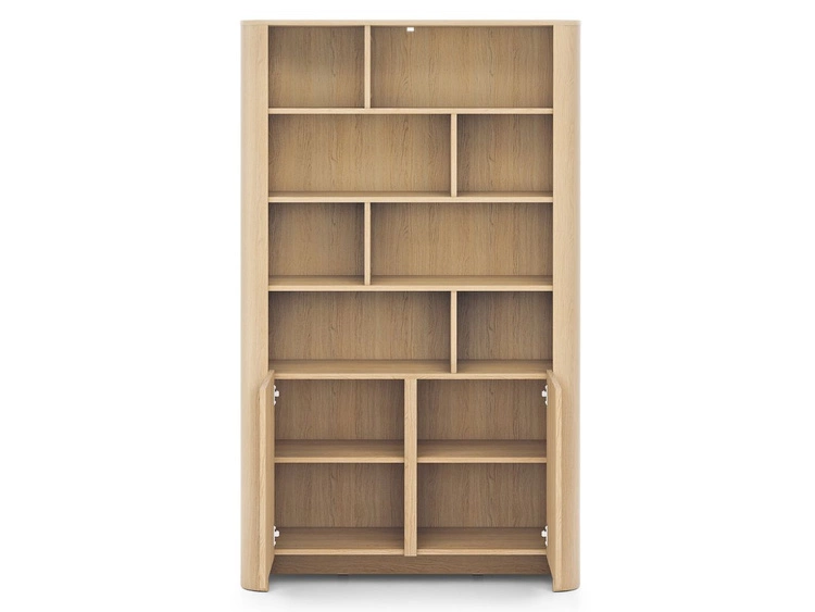 Regał na książki z drzwiczkami ze złotą listwą dekoracyjną Brillo Dąb Vicenza