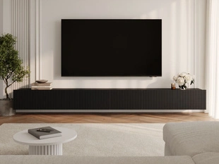 Zestaw szafek pod telewizor z drzwiczkami 300 cm Kioto Czarna
