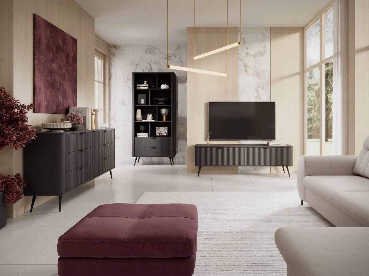 Zestaw  mebli do salonu Latina Czarny