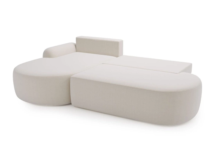 Narożnik L Lewy z funkcją spania i pojemnikiem Aurio O Biały