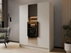 Szafa otwierana z lustrem 150 cm Lucca Kaszmir z czarnymi uchwytami