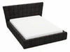 Łóżko tapicerowane z pojemnikiem i stelażem 140x200 cm Paris Czarne