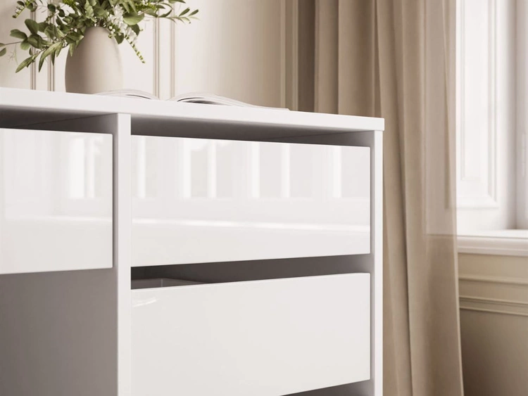 Biurko z pięcioma szufladami Melo biały połysk