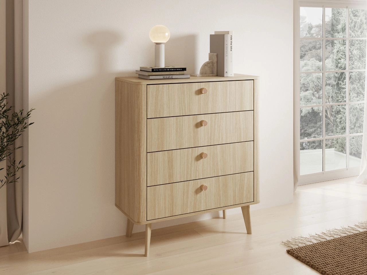 Komoda z czterema szufladami Bilancio Dąb Barista