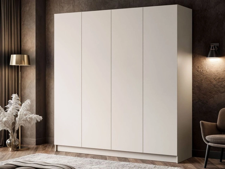 Szafa czterodrzwiowa z drzwiami uchylnymi i szufladami Ameli Kaszmir