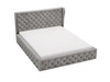 Łóżko tapicerowane z pojemnikiem na pościel i stelażem 120x200 Kingston Jasnoszare