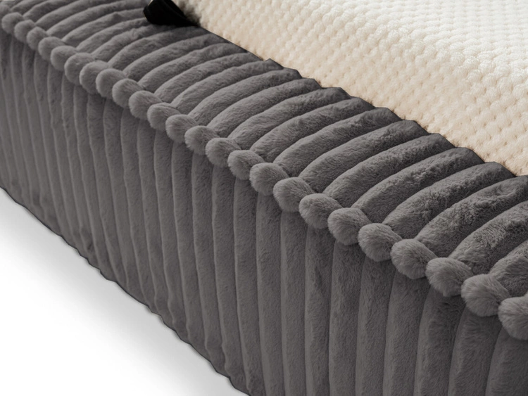 Łóżko tapicerowane z pojemnikiem i stelażem 140x200 Lago Szare