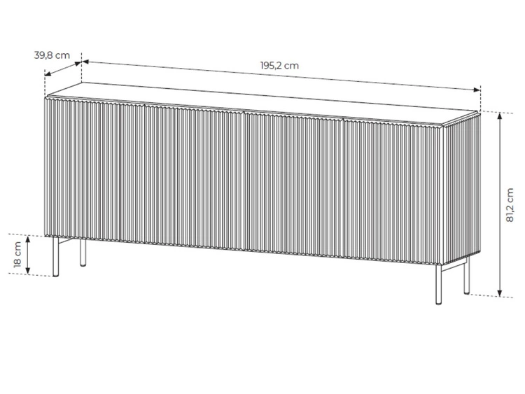 Komoda czterodrzwiowa Qualita Kaszmirowa