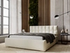 Łóżko tapicerowane z pojemnikiem i stelażem 120x200 Hugo Beżowe