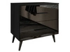 Stolik nocny z szufladami na czarnych nogach Nuveo Czarny połysk
