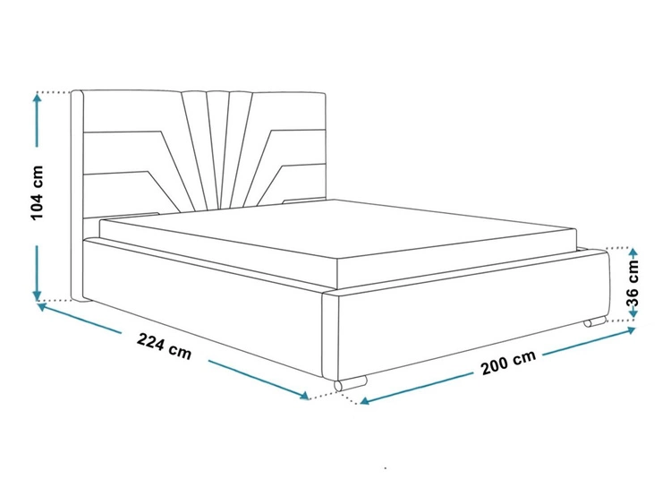 Łóżko tapicerowane z pojemnikiem i stelażem 180x200 Tesis Jasnoszare