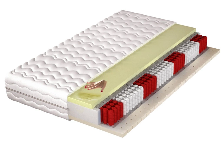 Materac kieszeniowy multipocket z pianką termoelastyczną oraz lateksową Vilo 140x200