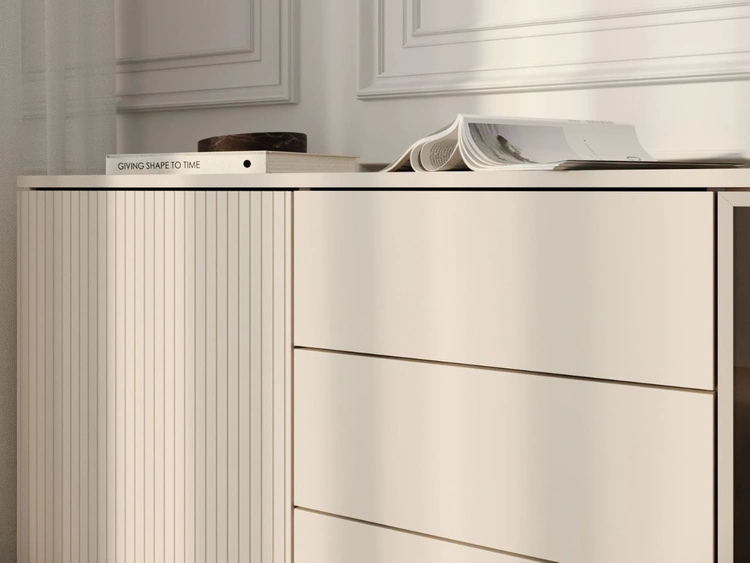 Komoda z drzwiami i szufladami i oświetleniem LED Deo Kaszmirowa